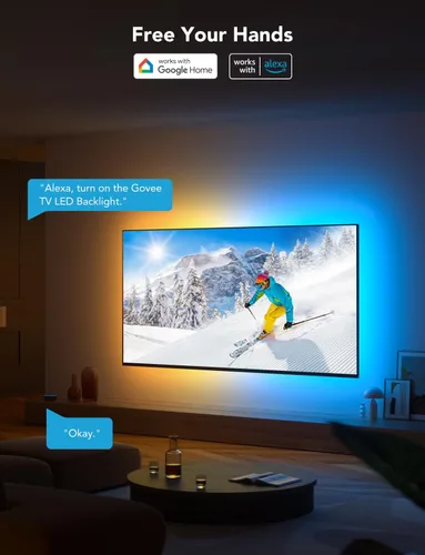 Miniatura 3 de Govee Retroiluminación LED para TV, tira de luces LED inteligentes RGBIC para televisores de 55 a 65 pulgadas, control de aplicación Bluetooth