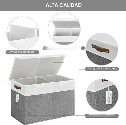 Miniatura 3 de Bagnizer Caja grande de almacenamiento de juguetes con tapas, organizador plegable y resistente de almacenamiento para bebés, para niños, niñas