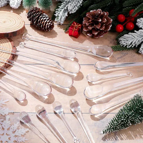 Miniatura 3 de DULEFUN 42 piezas de decoraciones de cristal para árbol de Navidad, 3 estilos, acrílico transparente, árboles de Navidad, carámbanos, adornos
