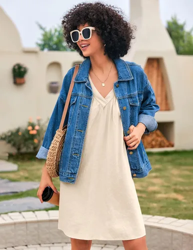 Miniatura 5 de Ekouaer Camisón para mujer, sin mangas, con espalda cruzada, plisado, cuello en V, vestido de noche