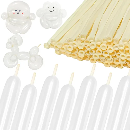 Globos largos transparentes para animales, 260 globos gruesos de látex delgado para modelado de arco, payaso mágico, decoración de cumpleaños, boda,
