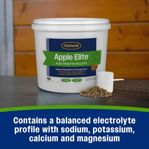 Miniatura 5 de Farnam Suplemento de electrolitos Apple Elite para caballos, reemplaza minerales vitales, para hidratación, sin azúcar añadida, suplementos
