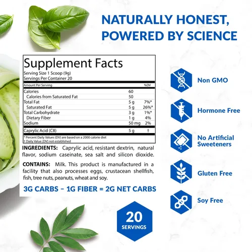 Miniatura 6 de BioTrust Keto Elevate - Aceite en polvo C8 MCT, crema cetogénica de café MCT, crema de café Keto - Energía limpia, enfoque mental y claridad - Polvo