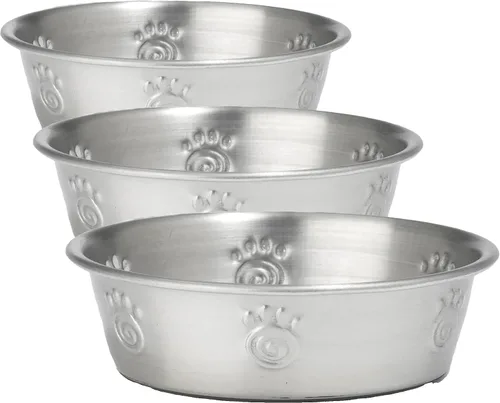 Miniatura 7 de PetRageous 13097 Fiji - Cuenco para perro de acero inoxidable antideslizante apto para lavavajillas, capacidad de 1.75 tazas, 5.5 pulgadas