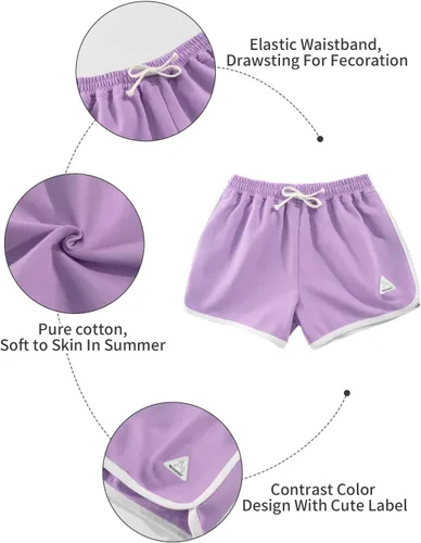 Miniatura 33 de Rolanko Pantalones cortos activos de delfín para niñas, paquete de 3 unidades, ciclismo, correr, verano, playa, atletismo, deportes, 4-14 años