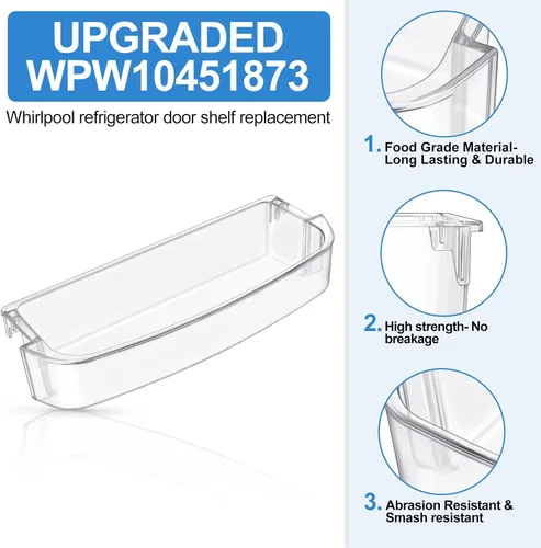 Miniatura 2 de [2 PAQUETES] Estante de Puerta de Refrigerador WPW10451873 Mejorado Reemplazo Compatible con Refrigerador Whirlpool Kenmore Estante de Puerta