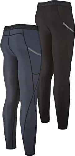 Miniatura 2 de DEVOPS Paquete de 2 leggings deportivos de compresión para hombre con bolsillosin bolsillo