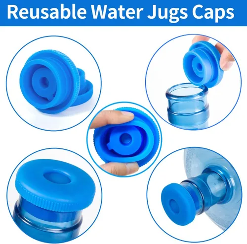 Miniatura 5 de Tapa reutilizable para jarra de agua de 5 galones, tapas de botella de agua de 2.165 in, tapas de silicona de repuesto antisalpicaduras, paquete