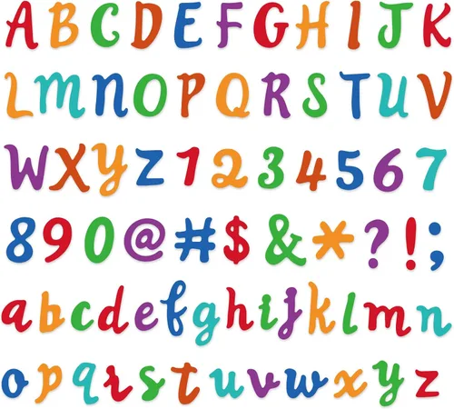 Miniatura 9 de INFUNLY 71 piezas de letras del alfabeto troqueladas para hacer tarjetas, letras A-Z, mayúsculas, 26 letras de metal, troqueladas, números en 71