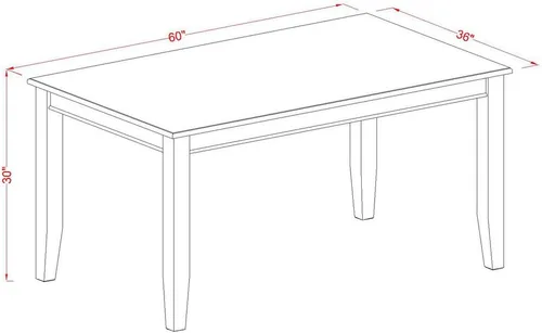 Miniatura 3 de East West Furniture DUCA7-MAH-LC - Juego de comedor de 7 piezas que consta de una mesa de comedor rectangular y 6 sillas de cocina tapizadas de piel