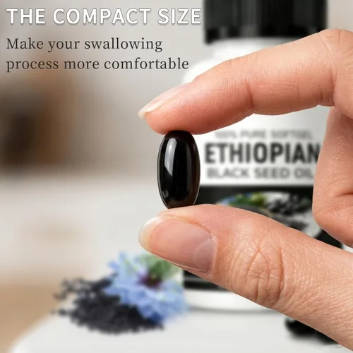 Miniatura 3 de tebazoew Aceite de semilla negra etíope, cápsulas de aceite de semilla negra etíope 4.64% timoquinona, apoyo inmunológico y refuerzo de la digestión