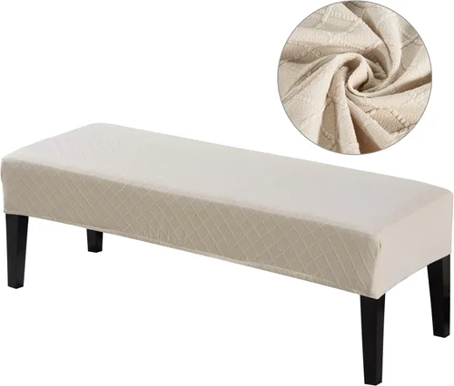 Miniatura 25 de Fundas de banco rectangulares, funda extraíble para silla de comedor, ajuste suave, universal, elásticas, antipolvo, lavable, protector de asiento