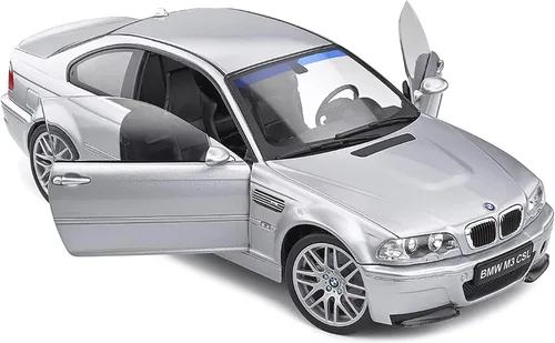 Miniatura 4 de Solido S1806503 1:18 2003 BMW E46 CSL Coupe-Silver Grey Coche miniatura coleccionable, Unisex Adulto