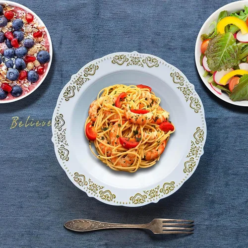 Miniatura 8 de Efavormart - Paquete de 10 cuencos de sopa desechables redondos de 12 onzas con bordes festoneados para eventos con catering, bodas y fiestas