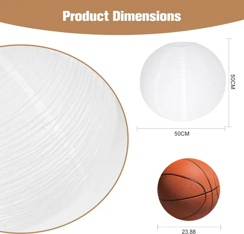 Miniatura 5 de Pantalla de lámpara de papel blanco, pantalla redonda grande de 20 x 20 pulgadas, pantalla colgante de linterna de papel chino, decoración
