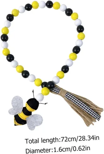 Miniatura 6 de Guirnalda de cuentas de colmena con temática de miel, cuentas de colmena, decoración del hogar, festival de abejas, decoración colgante, borla