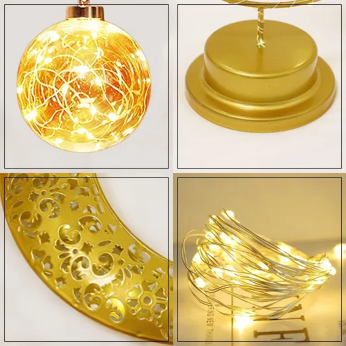 Miniatura 4 de GUOCHENG Lámpara lunar encantada en forma de luna, lámpara de mesa con forma de luna, luz LED de media luna mágica, decoración mágica de luna