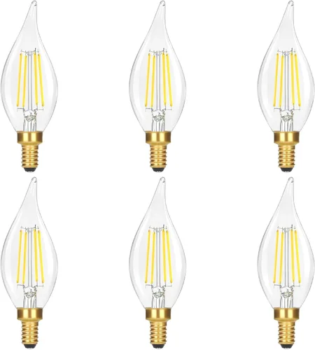 Miniatura 11 de Bombillas LED E12 para candelabro, regulables, equivalente a 40 W, 5000 K, luz diurna brillante, bombillas de vela blanca, 4W 460 LM decorativo CA10