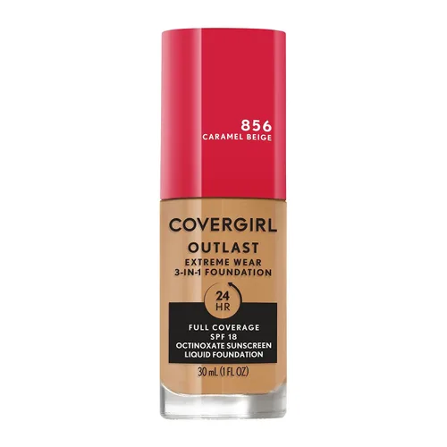 Miniatura 18 de Covergirl Outlast Extreme Wear Base líquida 3 en 1 de cobertura completa, protector solar SPF 18, beige pulido, 1 onza líquida