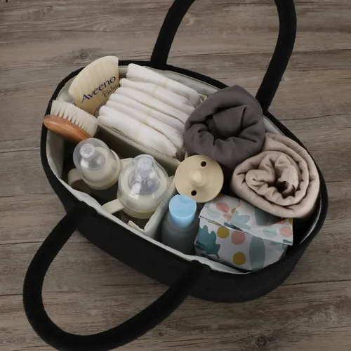 Miniatura 6 de Organizador de pañales para bebé con asa de cuerda de algodón para niña o niño, cesta de almacenamiento portátil para guardería, bolsa de pañales
