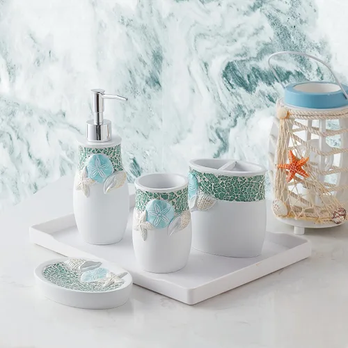 Miniatura 34 de Sweet Home Collection - Colección de accesorios de baño, diseños únicos decorativos y hermosos para decoración de baño, dispensador de loción/jabón