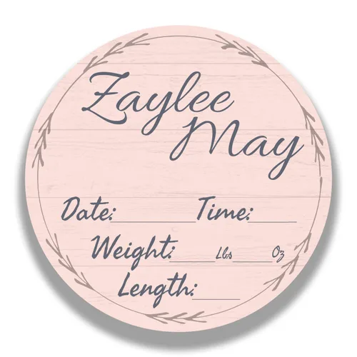 Miniatura 14 de Letrero de anuncio para bebé recién nacido, nombre personalizado para revelación de género, niña y niño, neutro, decoración de pared, regalos