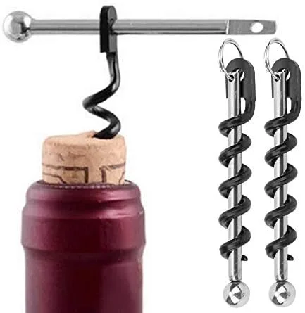 Miniatura 4 de 2 abridores portátiles de acero inoxidable para botellas de vino y cerveza con llavero sacacorchos multifuncionales para cocinas, cafeterías