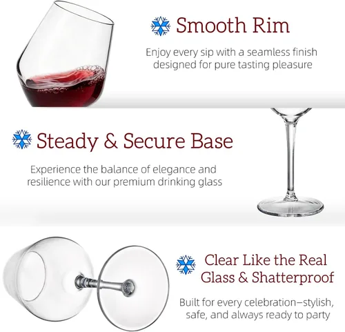 Miniatura 3 de Dicunoy Juego de 4 copas de vino irrompibles de 16 onzas, copas de vino de plástico para exteriores, copas de plástico, reutilizables, sin BPA