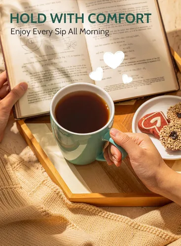 Miniatura 4 de Sweese - Tazas de porcelana para café - 16 onzas - Juego de 6, tazas para café latte, té caliente, capuchino, mocha, cacao, colores surtidos Varios