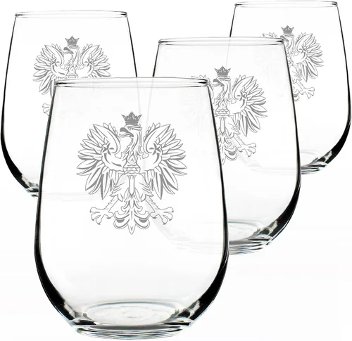 Miniatura 7 de Custom Polish Eagle Personalized Stemless Wine Glass - Poland Gifts or Party Decor for Women & Men - Large 17 Oz Wine Glasses - Customized Wine