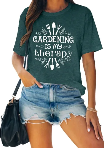 Miniatura 30 de MAIHUN Camisas de jardín para mujer, camiseta para amantes de las plantas, camiseta gráfica de jardinería, camisetas de regalo de jardinero