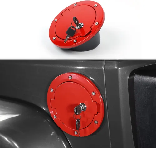 Miniatura 8 de Tapa de gasolina para Jeep Wrangler JK con cerradura, compatible con Jeep Wrangler JK JKU 2/4 puertas 2007-2018 (1 unidad, morado con cerradura)