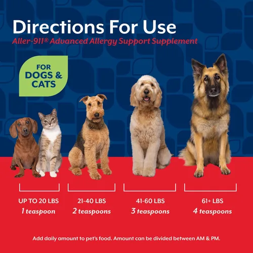 Miniatura 6 de NaturVet Aller-911 Advanced Allergy Aid Fórmula en polvo más antioxidantes para perros y gatos, polvo de 9 onzas, fabricado en los Estados Unidos