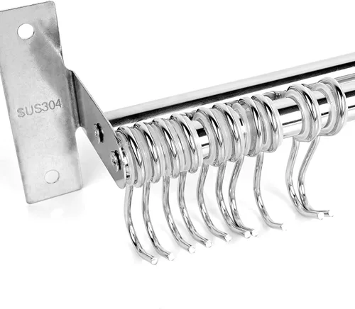 Miniatura 5 de ASkinds Estante colgante para utensilios de acero inoxidable para colgar en la pared, soporte para tapa de olla, organizador de almacenamiento
