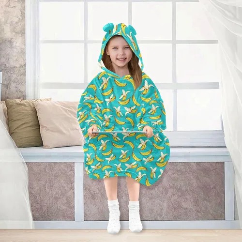 Miniatura 6 de Mantas portátiles para niños, sudadera con capucha tipo manta de gran tamaño, suave y cálida, regalos para niños, niñas y adolescentes de 3 a 14