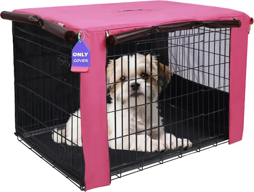Miniatura 27 de HiCaptain - Cubierta de doble puerta para jaula de perro (para cajas de alambre de 24 30 36 42 48 pulgadas)