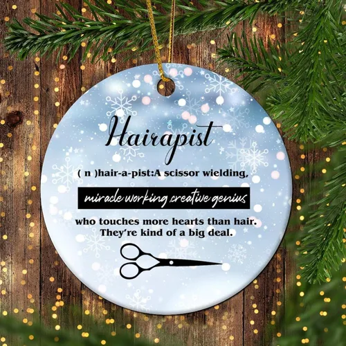 Hairapist - Adornos de Navidad 2023 Definición de hairapista, decoraciones navideñas para árbol Descripción de la palabra Adornos únicos colgantes