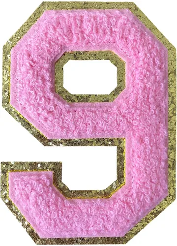 Miniatura 189 de GYGYL - 3 parches de letras deportivas de felpilla con purpurina, parches para planchar de tamaño grande para decoración de disfraces