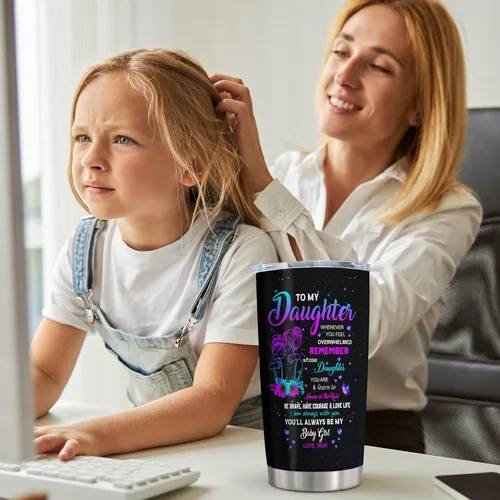 Miniatura 5 de Regalos para Hija de Mamá, Taza de Regalo para Hija 20oz, Regalos para Hijas de Madre, Regalo de Graduación, Navidad, Cumpleaños para Hija de Mamá