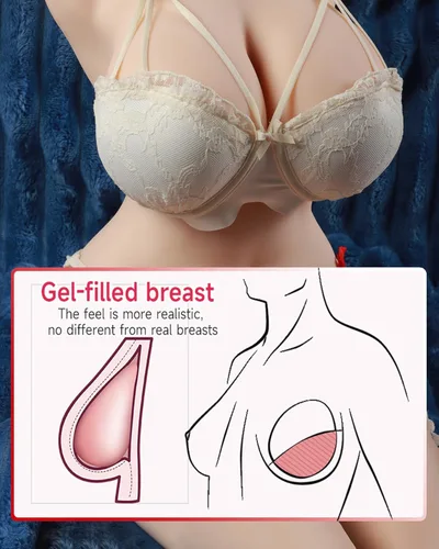 Miniatura 3 de Muñeca de torso realista compacta de 18.74 libras con pierna, masturbador masculino con pechos, coño anal llenos de gel, muñecas sólidas de TPE