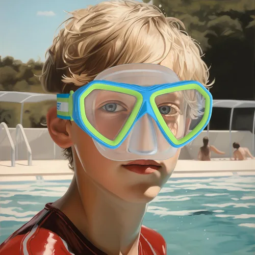 Miniatura 6 de Kids Swim Mask Goggles, Swimming Dive Snorkel Mask with Nose Cover Fabric Strap for Kids Boy Girls