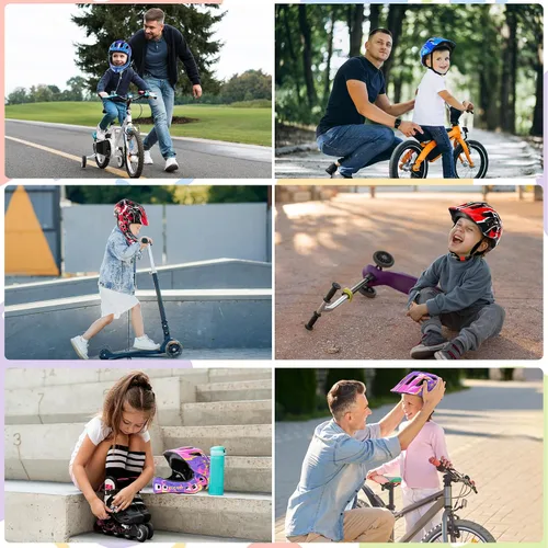 Miniatura 7 de EULANT Casco integral para niños con protector de barbilla, casco de bicicleta para niñas y niños de 6 años, se adapta a cabezas de 48 a 22.0 in