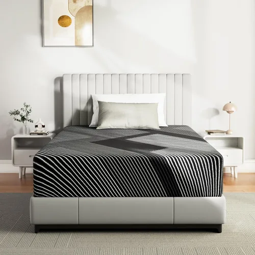 Colchón individual de 8 pulgadas, espuma viscoelástica refrescante de gel, cama tamaño individual en una caja, sensación firme media para alivio de