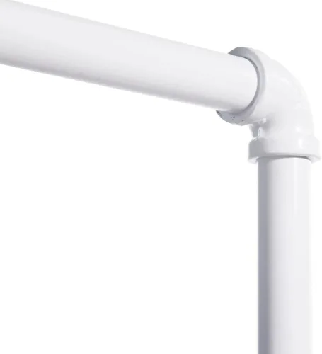 Miniatura 3 de Econoco Pipeline - Perchero de 4 vías, altura ajustable de 48 a 72 pulgadas, perchero con ruedas con 4 brazos, color blanco brillante