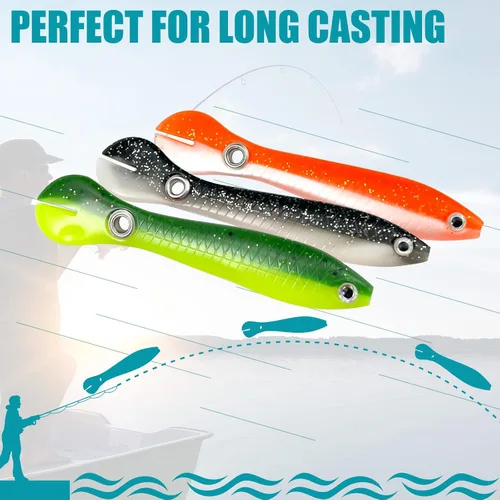 Miniatura 4 de Soft Bionic - Señuelo de pesca – 10 cebo de natación de plástico suave para lubina, agua dulce y agua salada