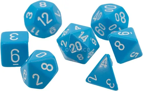 Miniatura 2 de Chessex CHX25416 Juego Dice-Opaco Azul Claro/Blanco