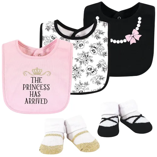 Miniatura 45 de Hudson Baby Conjunto de babero y calcetines unisex de algodón para bebé, Tamaño único Chica Calabaza