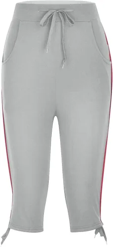 Miniatura 184 de Pantalones capri para mujer, estilo casual, de verano, elásticos, de cintura alta, pantalones de yoga, ajuste atlético, pantalones deportivos