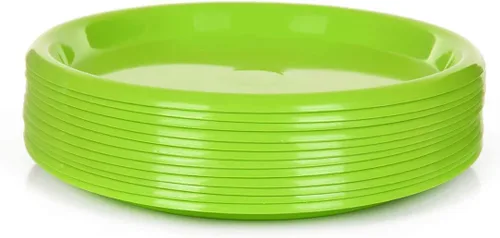 Miniatura 7 de Mintra Home Platos de plástico reutilizables (negro, pequeño paquete de 12 (6.5 pulgadas)