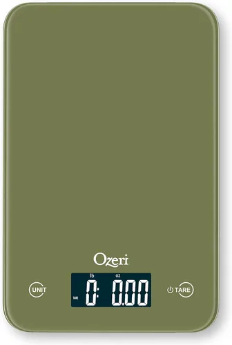Miniatura 8 de Ozeri Touch - Báscula digital profesional de cocina (edición de 12 libras) en vidrio templado Verde Cala